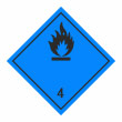 Знак перевозки опасных грузов «Класс 4.3. Вещества, выделяющие легковоспламеняющиеся газы при соприкосновении с водой» (металл, 250х250 мм)